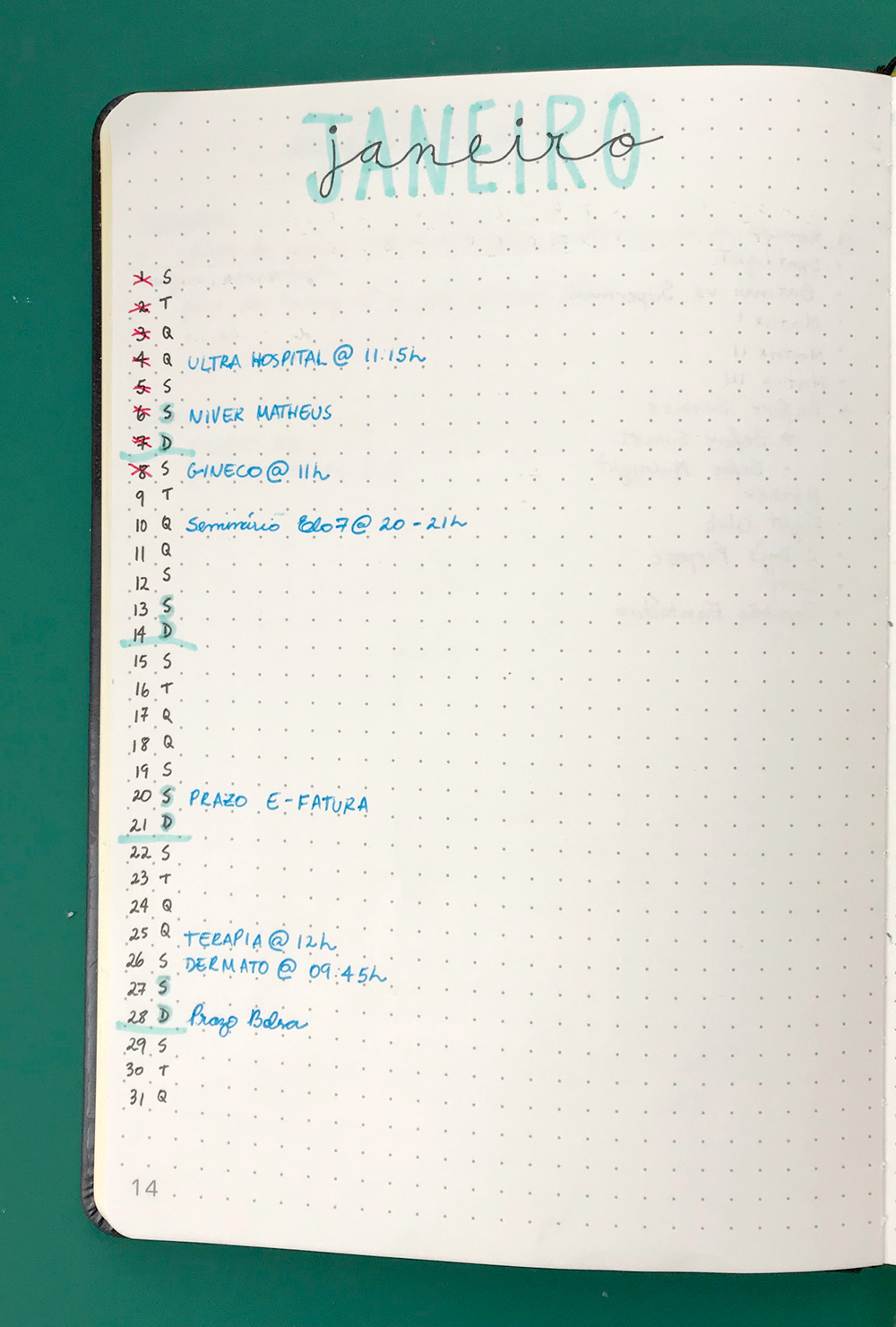 Monthly Log - Bullet Journal